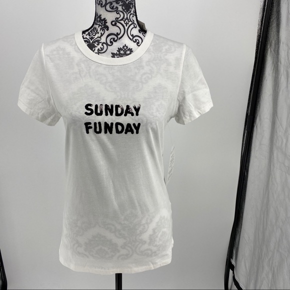 Bow & Drape Sunday Funday Sequined Graphic T-Shirt - Picture 3 of 12